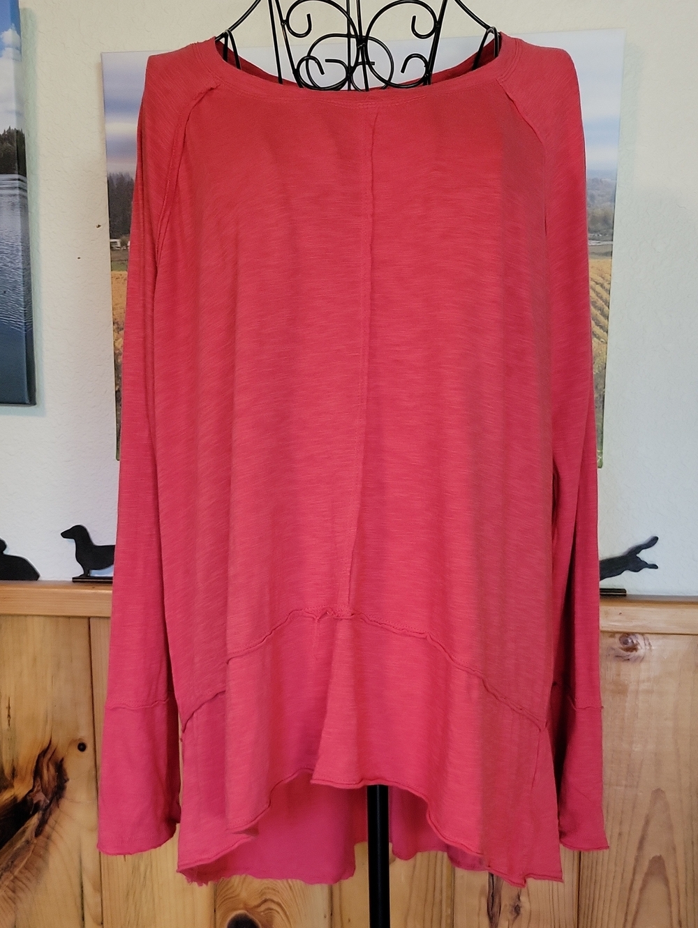 Style & Co. Red/Pink-ish Long-Sleeve Relaxed Pullover